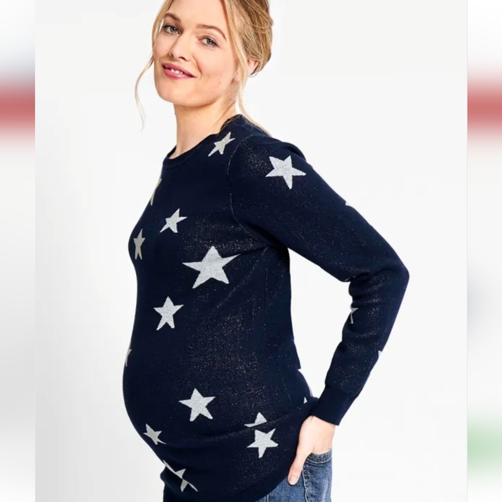 Jojo Maman Bebe Star Maternity Jumper Maternity Sweater Like New Size Small